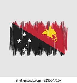 Papua Flag Brush Vector Illustration