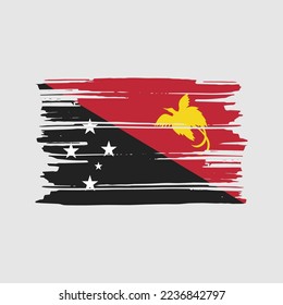 Papua Flag Brush Vector Illustration