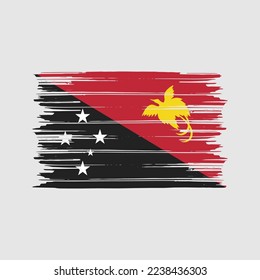Papua-Flagge - Vektorgrafik mit Pinselspitze