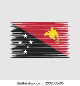 Papua Flag Brush Vector Illustration