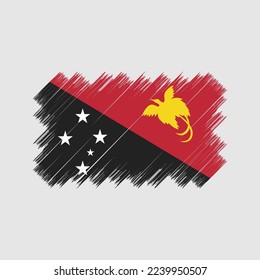 Papua Flag Brush Vector Illustration