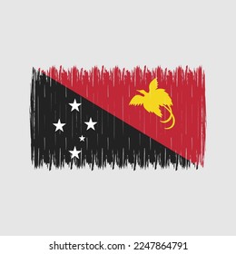 Papua Flag Brush Vector Illustration