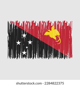 Ilustración del vector de pincel de bandera de Papúa