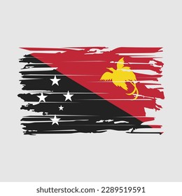 Papua Flag Brush Vector Illustration