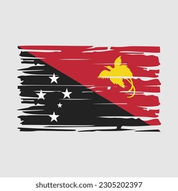 Papua Flag Brush Vector Illustration