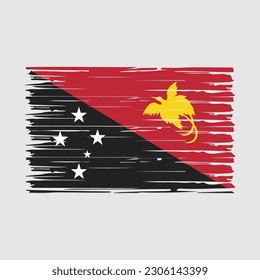 Papua-Flagge - Vektorgrafik mit Pinselspitze