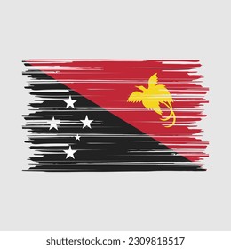 Papua Flag Brush Vector Illustration