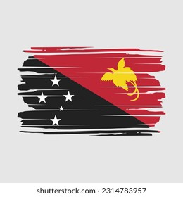Papua Flag Brush Vector Illustration