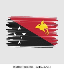 Ilustración del vector de pincel de bandera de Papúa