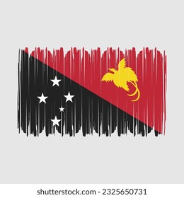Papua Flag Brush Vector Illustration