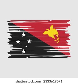 Papua Flag Brush Vector Illustration