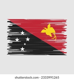 Papua Flag Brush Vector Illustration