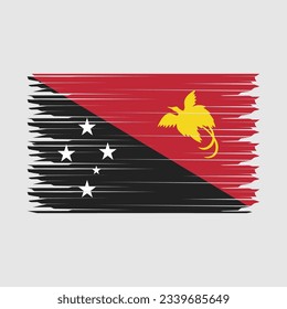 Papua Flag Brush Vector Illustration