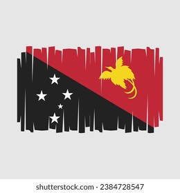 Papua Flag Brush Vector Illustration