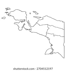 Papua map illustration hand drawn outline vector