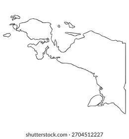 Vector de esquema dibujado a mano de ilustración de mapa de Papúa