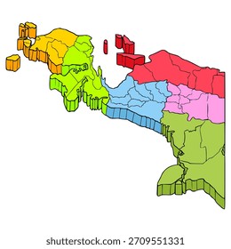 Papua mapa ilustração mão desenhada vetor isolado