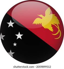 Papua New Guinea 3D Rounded Country Flag Icon