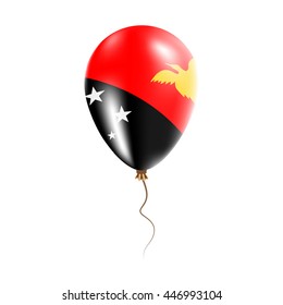 Papua New Guinea balloon with flag. Bright Air Ballon in the Country National Colors. Country Flag Rubber Balloon. Vector Illustration.