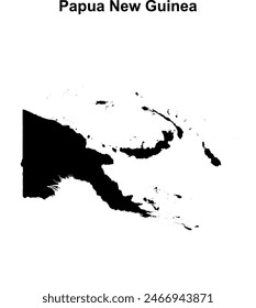 Papua New Guinea blank outline map design