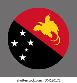 Papua New Guinea circle flag - vector icon