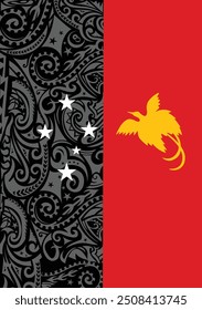 Papua New Guinea Colour Independence , Tribal Vector Design