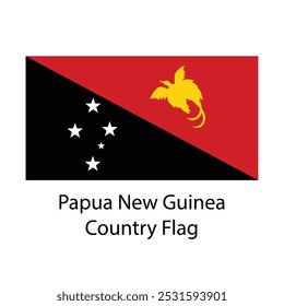 Papua New Guinea Country Flag hand drawing illustration vector based drawing