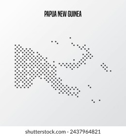 papua new guinea country map made from abstract halftone dot pattern