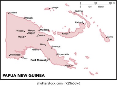 Papua New Guinea Country Map