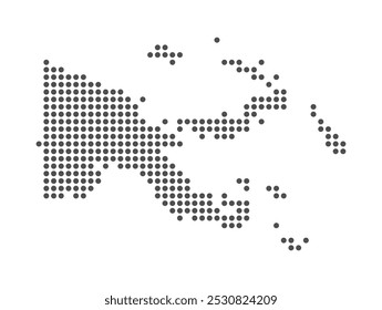 Papua New Guinea - Dotted Map. Map formed by Dots. Vector Illustration