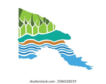 Papua New Guinea Environment and Vegetation Map Illustration