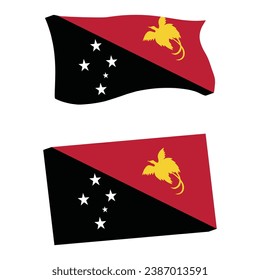 Papua New Guinea Flag 3d shape vector illustration