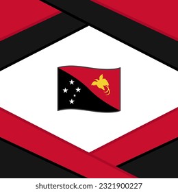 Papua New Guinea Flag Abstract Background Design Template. Papua New Guinea Independence Day Banner Social Media Post. Papua New Guinea Template