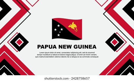 Papua New Guinea Flag Abstract Background Design Template. Papua New Guinea Independence Day Banner Wallpaper Vector Illustration. Papua New Guinea Background