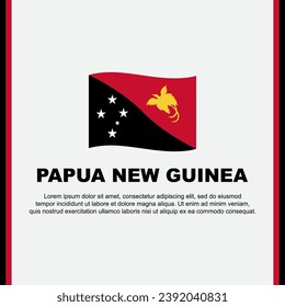 Plantilla de diseño de fondo de la bandera de Papúa Nueva Guinea. Cartel del Día de la Independencia de Papúa Nueva Guinea en medios sociales. Caricatura de Papúa Nueva Guinea