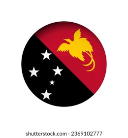 Papua New Guinea flag - behind the cut circle paper hole with inner shadow.