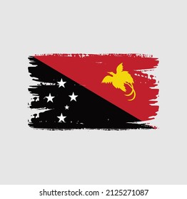 Papua New Guinea flag brush stroke. National flag