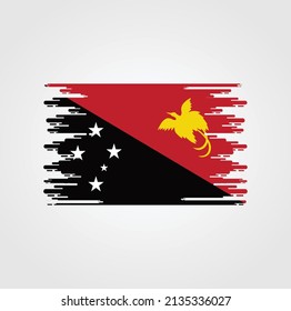 Papua New Guinea Flag Brush Strokes. National Flag