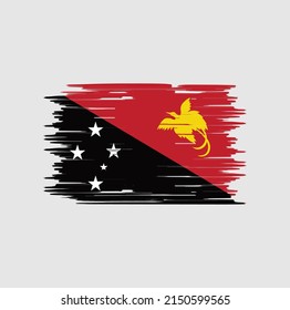 Papua New Guinea Flag Brush. National Flag