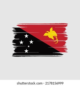 Papua New Guinea Flag Brush. National Flag