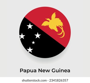 Papua-Neuguinea-Flaggenblase kreisförmig um das Symbol, Vektorgrafik