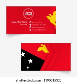 Papua New Guinea Flag Business Card, standard size (90x50 mm) business card template with bleed under the clipping mask.