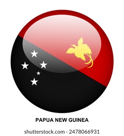 PAPUA NEW GUINEA flag button on white background