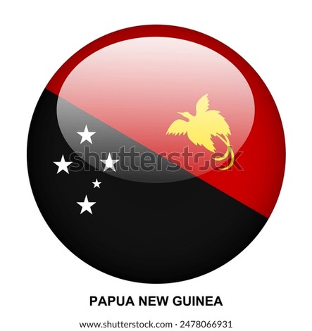 PAPUA NEW GUINEA flag button on white background