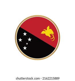 Papua New Guinea Flag with Circle Frame. National Flag