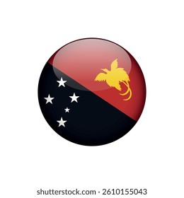 Papua New Guinea Flag Circle Button Vector Template