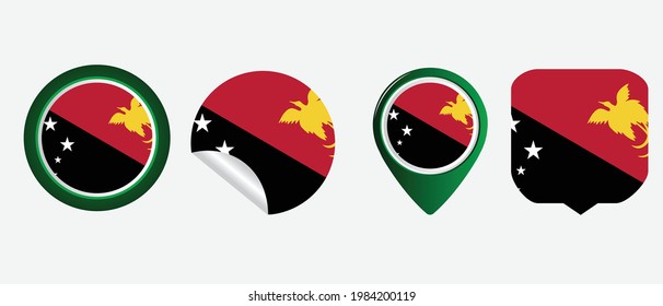 Papua New Guinea flag. flat icon symbol vector illustration