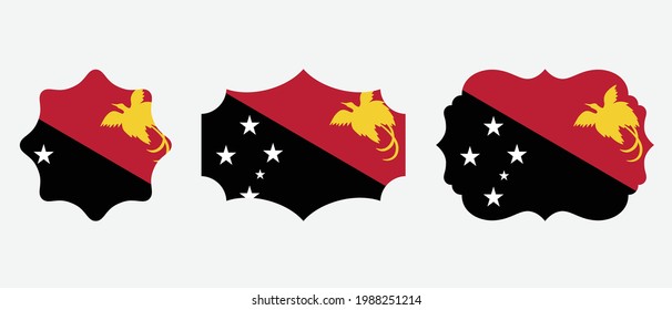 Papua New Guinea flag. flat icon symbol vector illustration