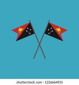 Papua New Guinea flag icon in flat design. Independence day or National day holiday concept.