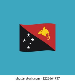 Papua New Guinea flag icon in flat design. Independence day or National day holiday concept.